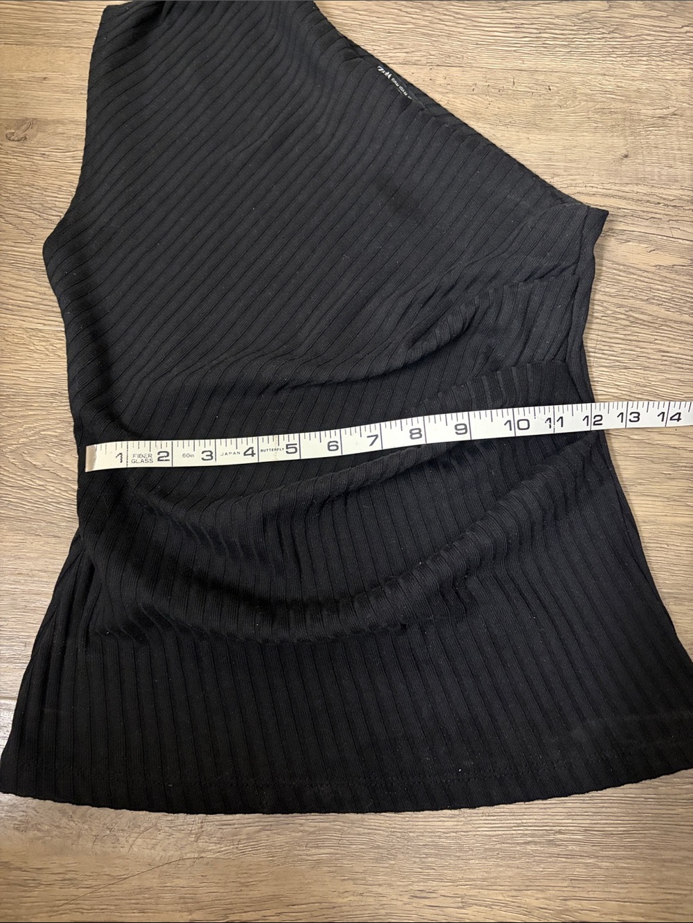Zara Black One-Shoulder Ribbed Top - Picture 3 of 6
